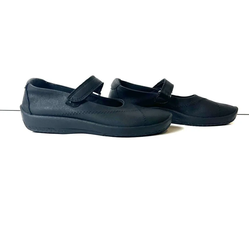 Arcopedico Womens EU 36 US 5.5 Comfort Casual Black Mary Jane Fabric Flats Shoes